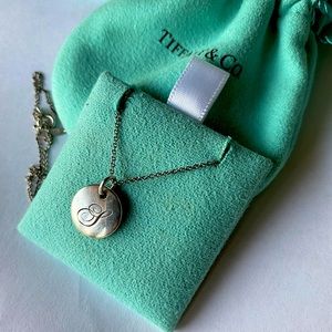 Tiffany & Co Retired S Disc Pendant Initial Necklace